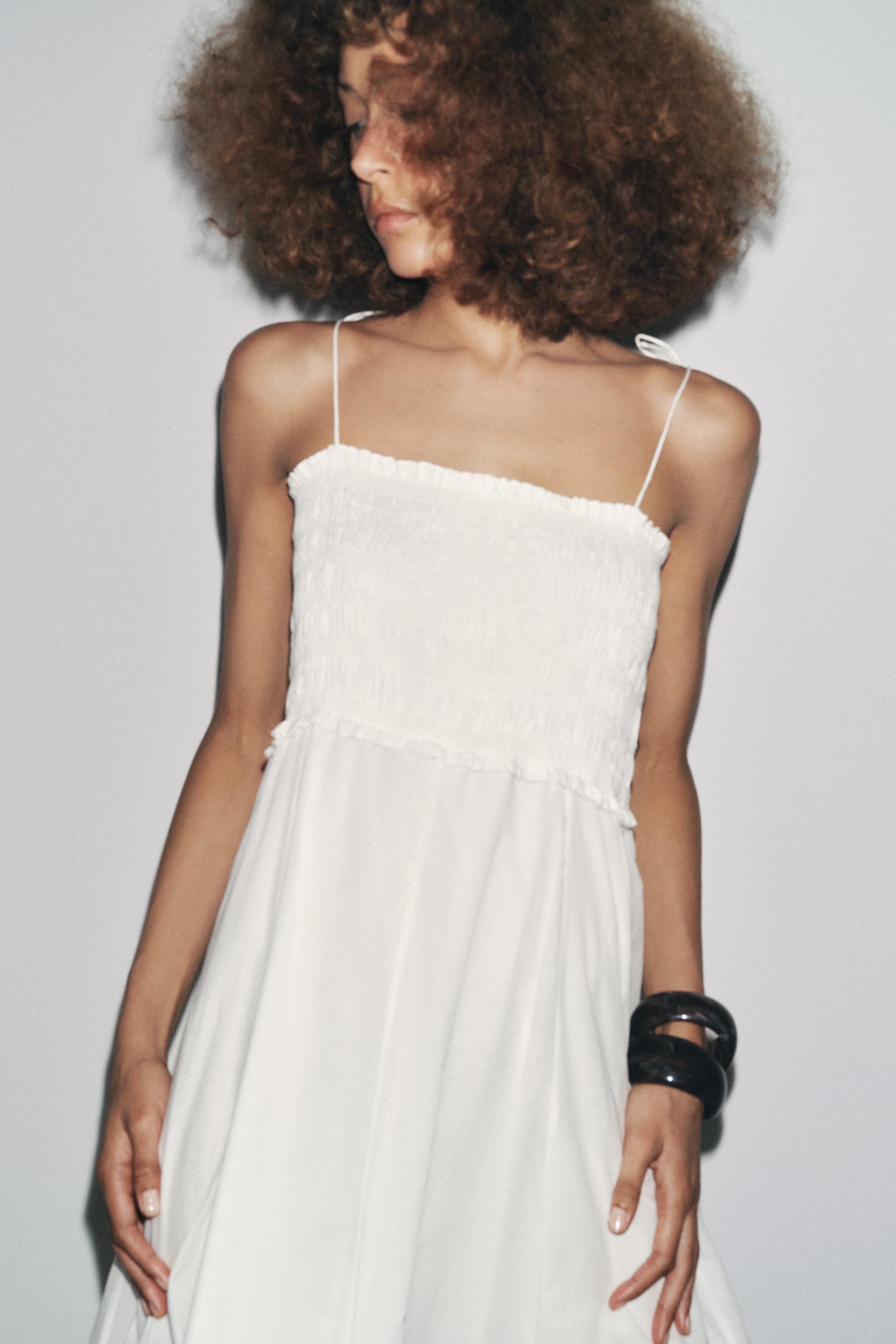 ZARA ZW COLLECTION コットン ミディワンピース 3140/278 ZW COLLECTION COTTON MIDI DRESS - White | ZARA United States