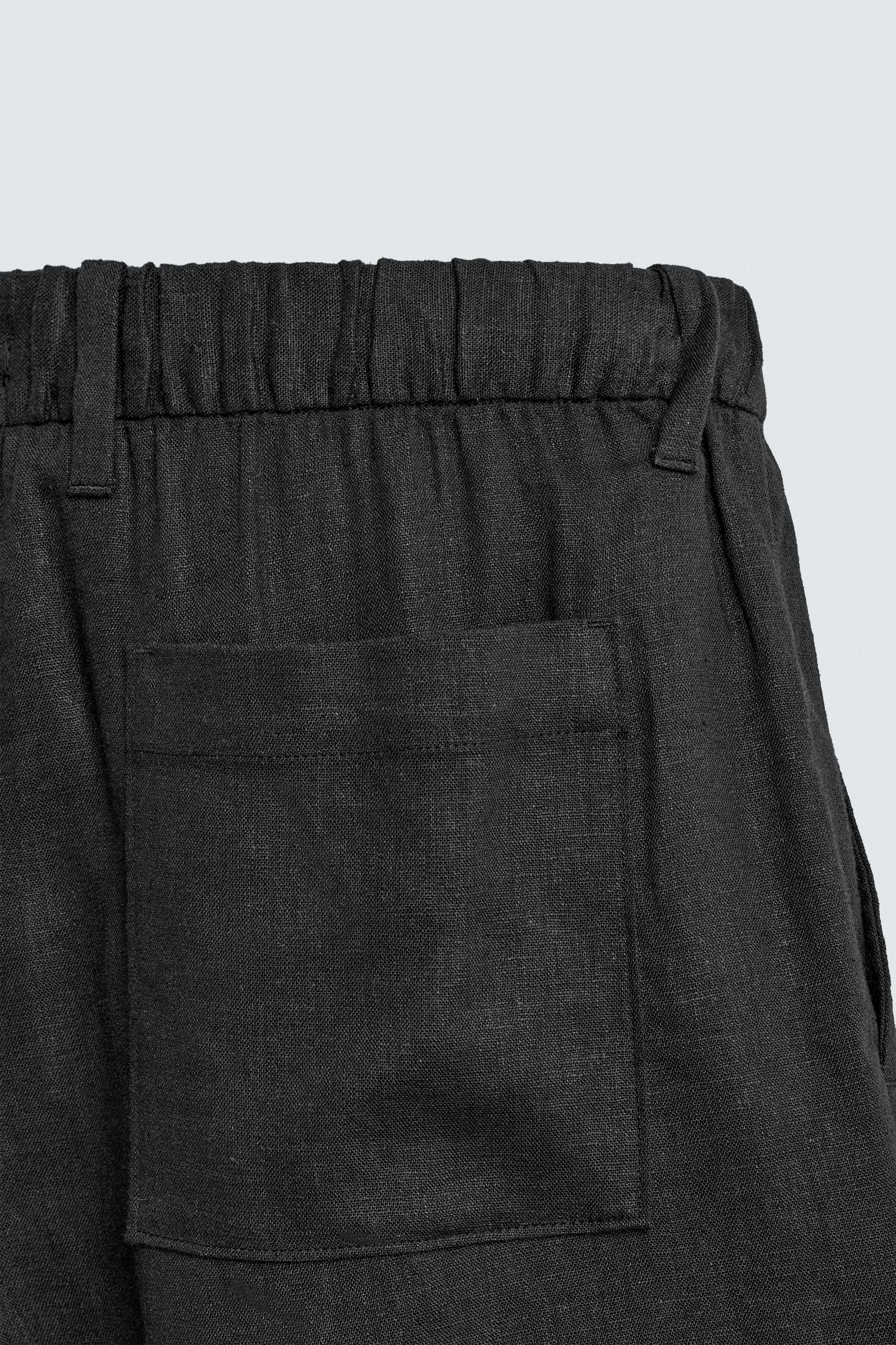 RELAXED FIT LINEN BLEND SHORTS
