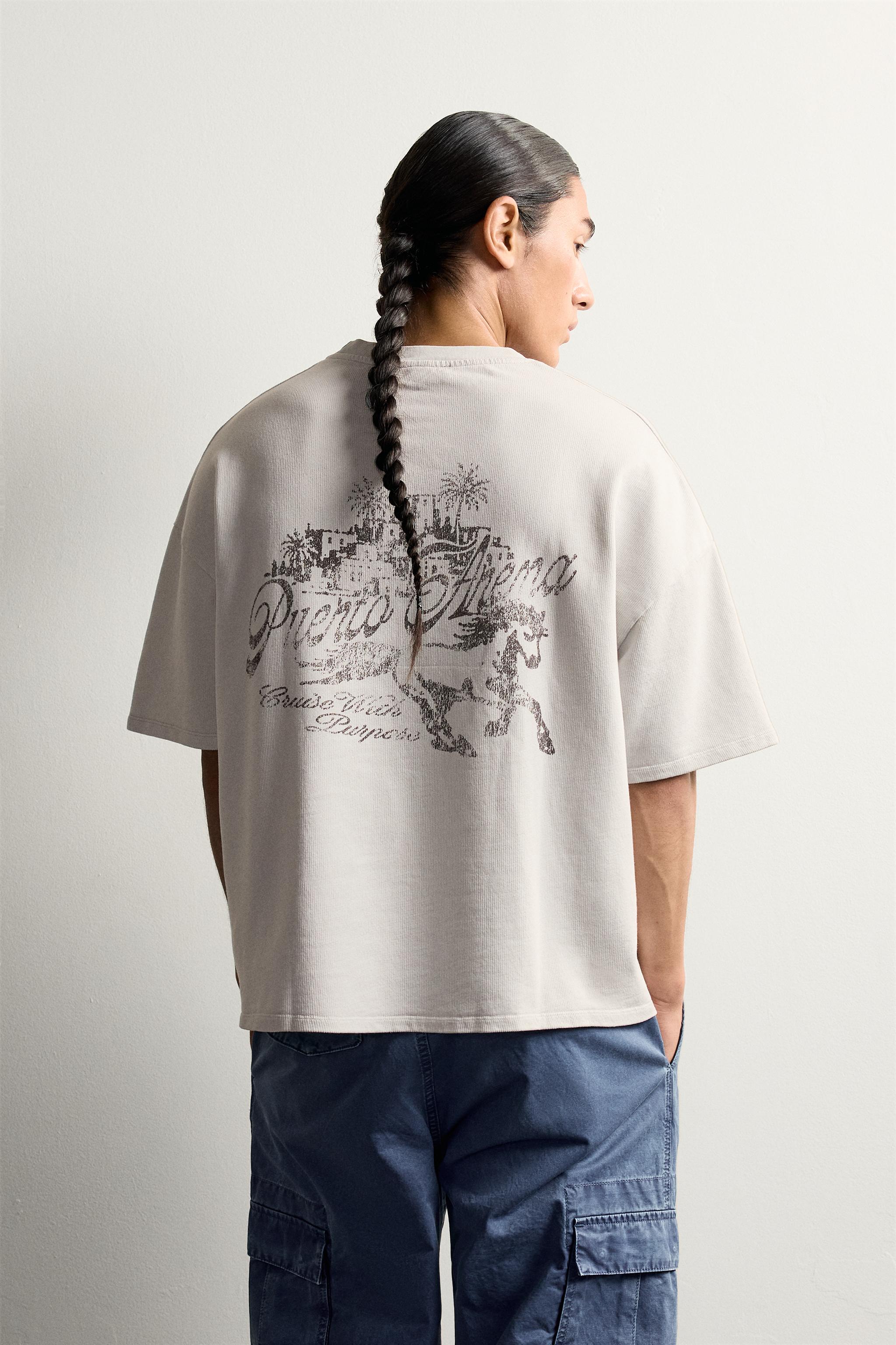 CROPPED FIT CONTRAST PRINT SWEATSHIRT