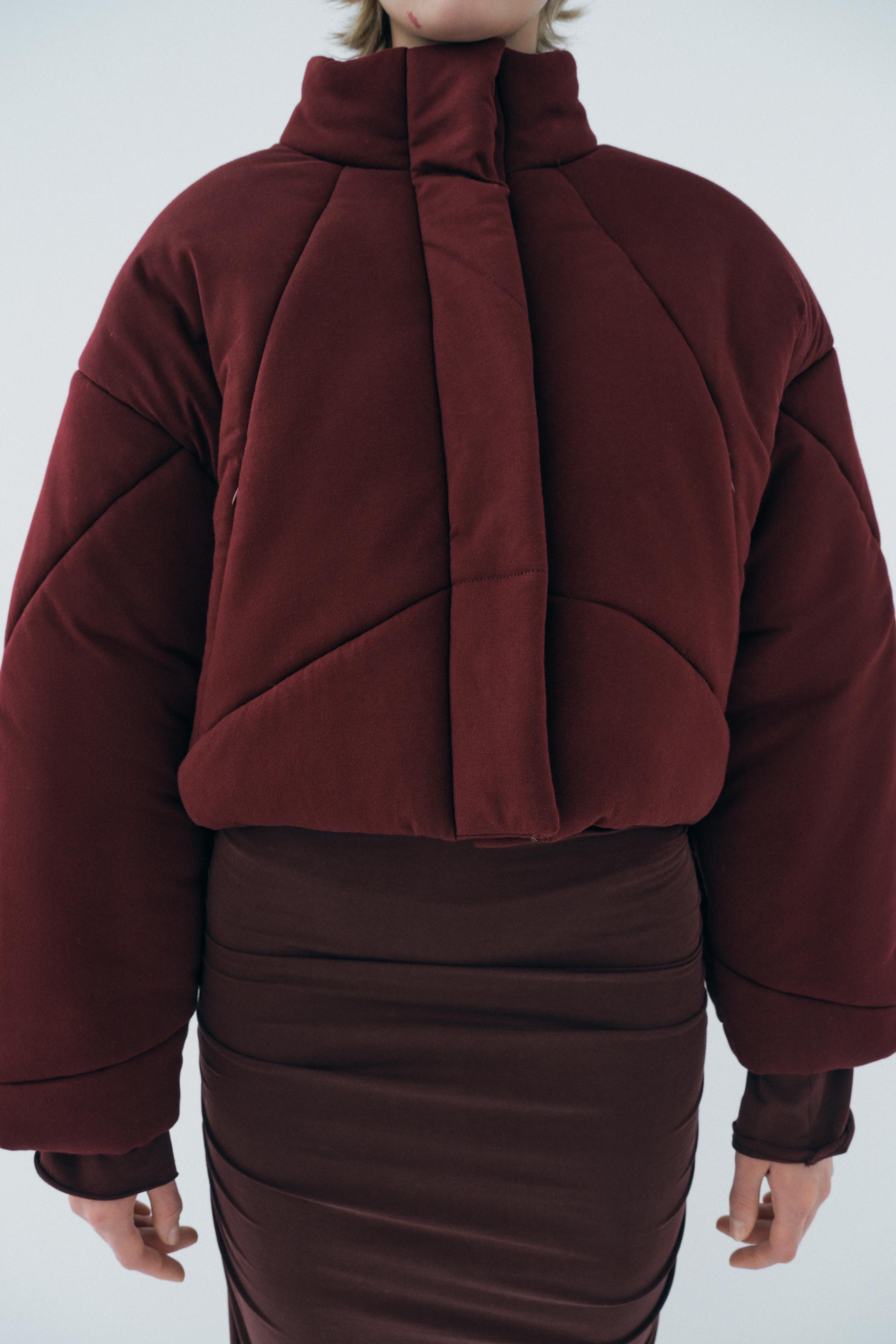 SHORT PUFFER JACKET - Burgundy | ZARA United States