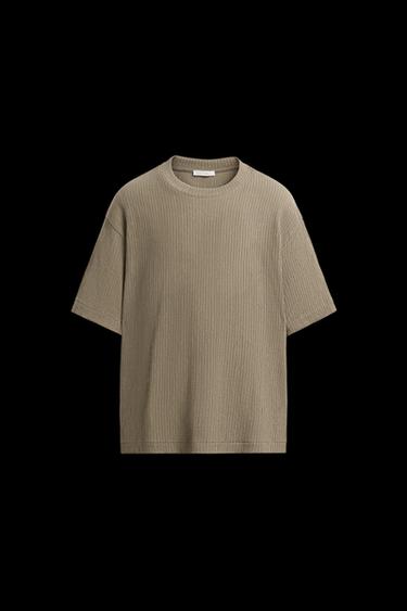 T-SHIRT MIT UNREGELMÄSSIGER STRUKTUR - Braun / Braungrau von Zara - Bild 0