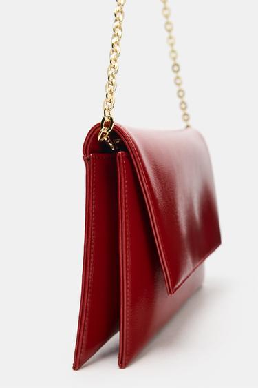 SAC PORTÉ ÉPAULE EFFET VERNI - Rouge de Zara - Image 3