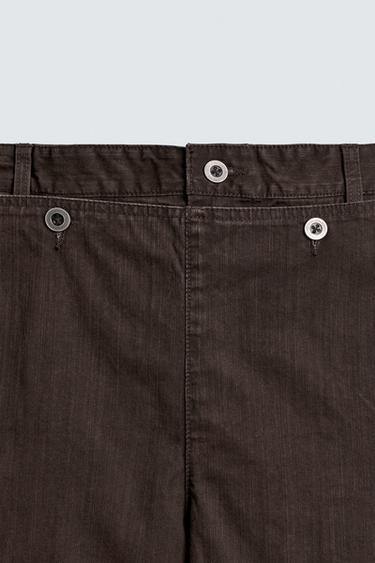 RELAXED FIT TROUSERS WITH BIB POCKET - Brown by Zara - Image 9
