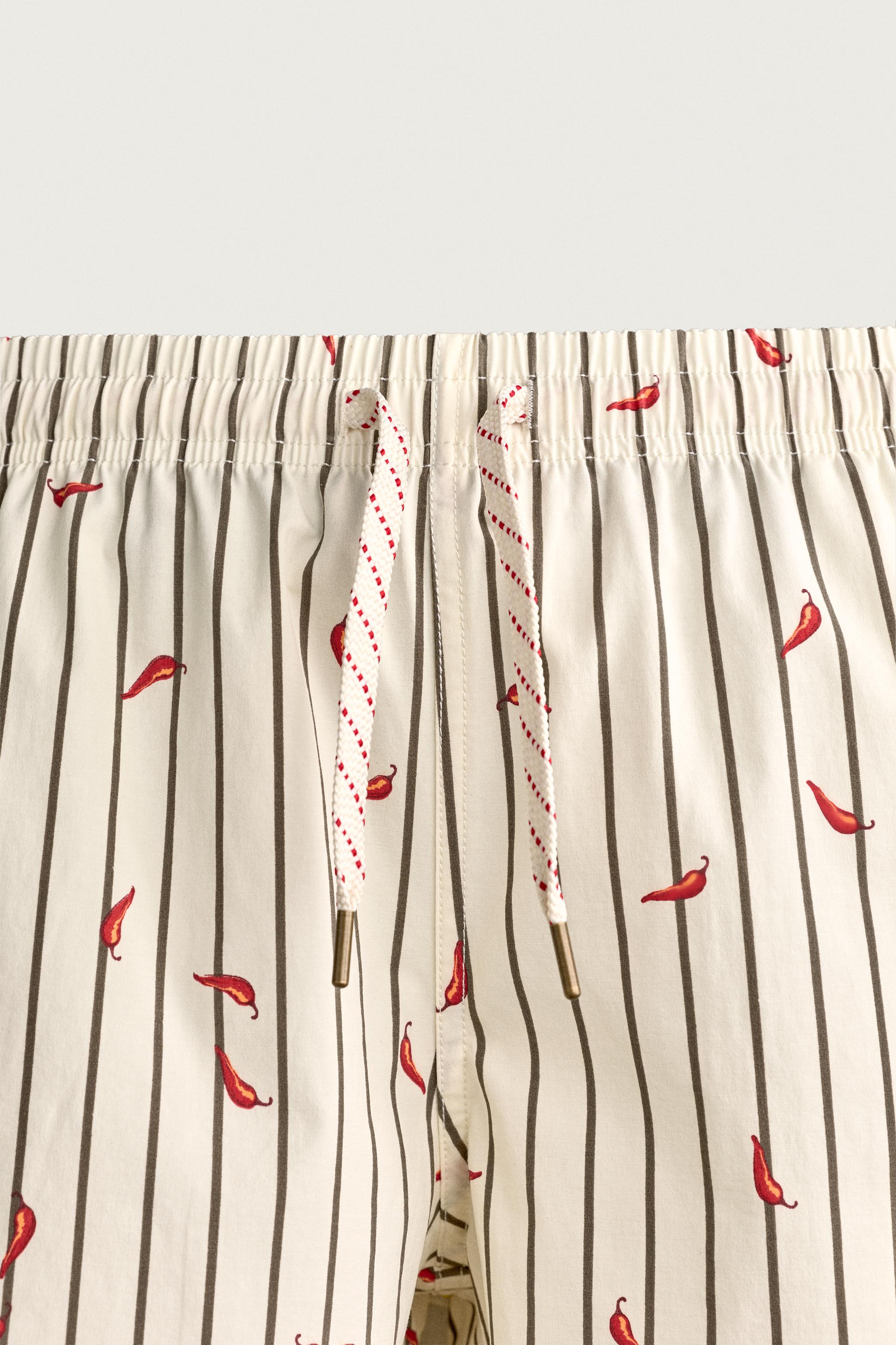 CHILI STRIPE MID-LENGTH SWIMSUIT