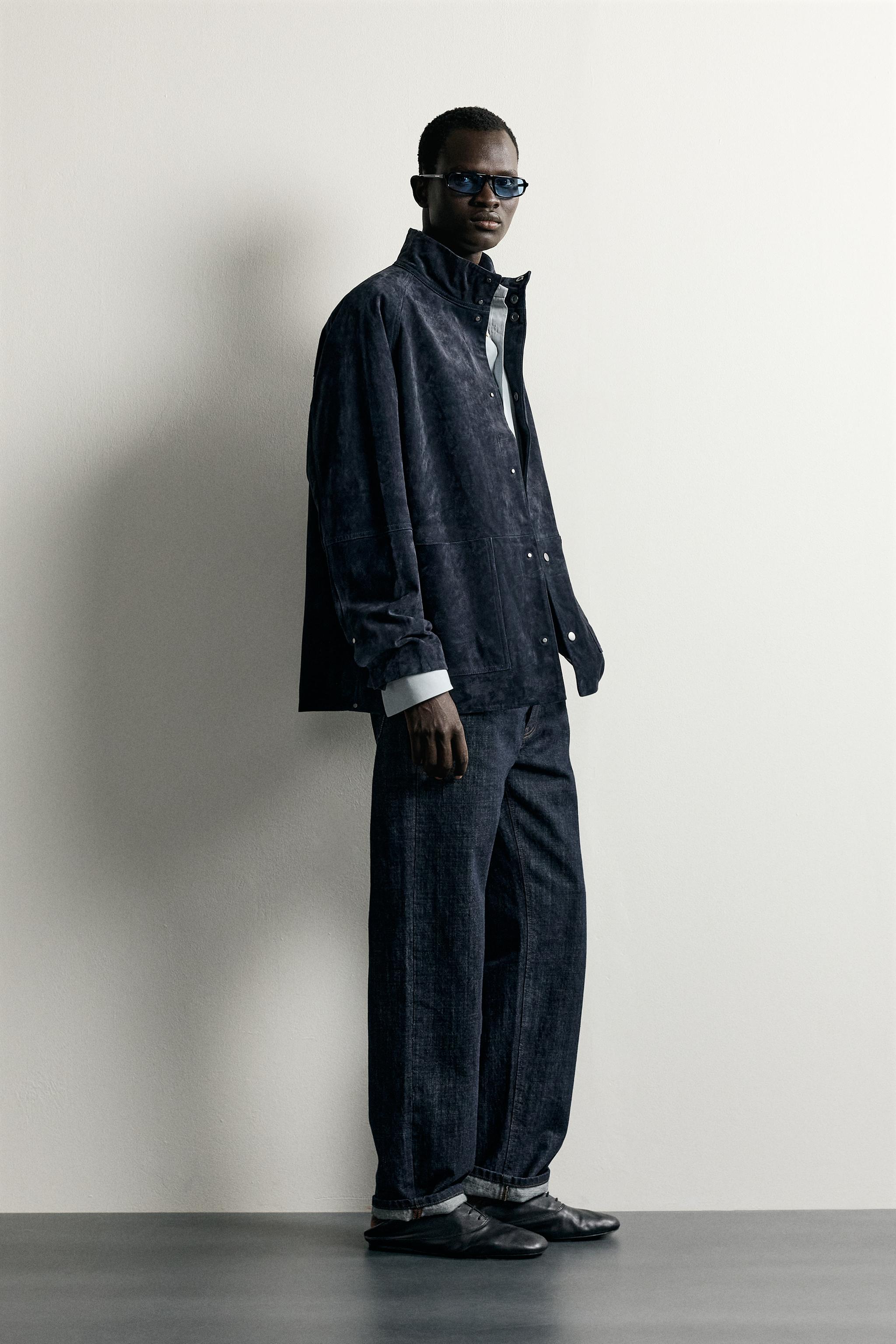 RELAXED-FIT SUEDE LEATHER PARKA