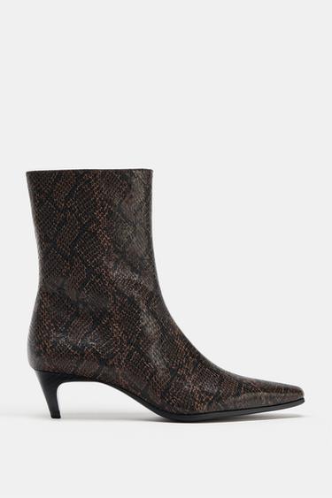 ANIMAL PRINT HEELED ANKLE BOOTS - Snakeskin by Zara