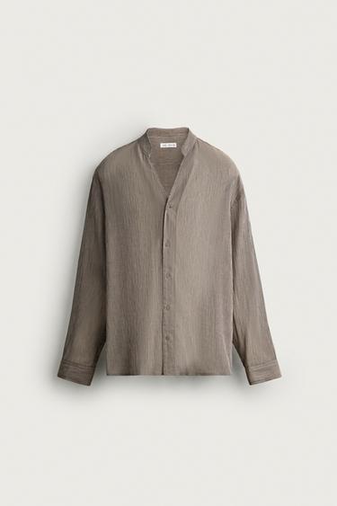 Zara 提花休閒襯衫 - Brown Stripes