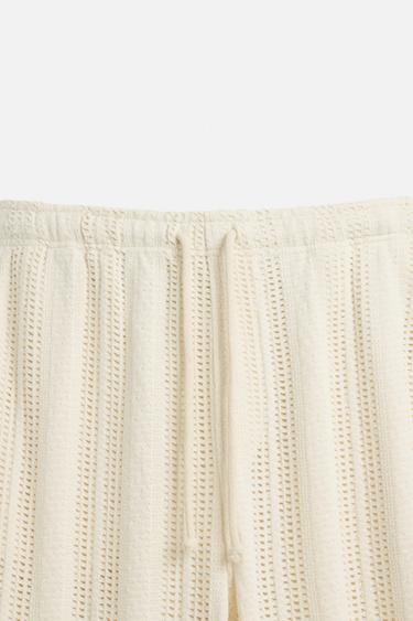 PANTALON STRUCTURE OUVERTE - Écru de Zara - Image 7