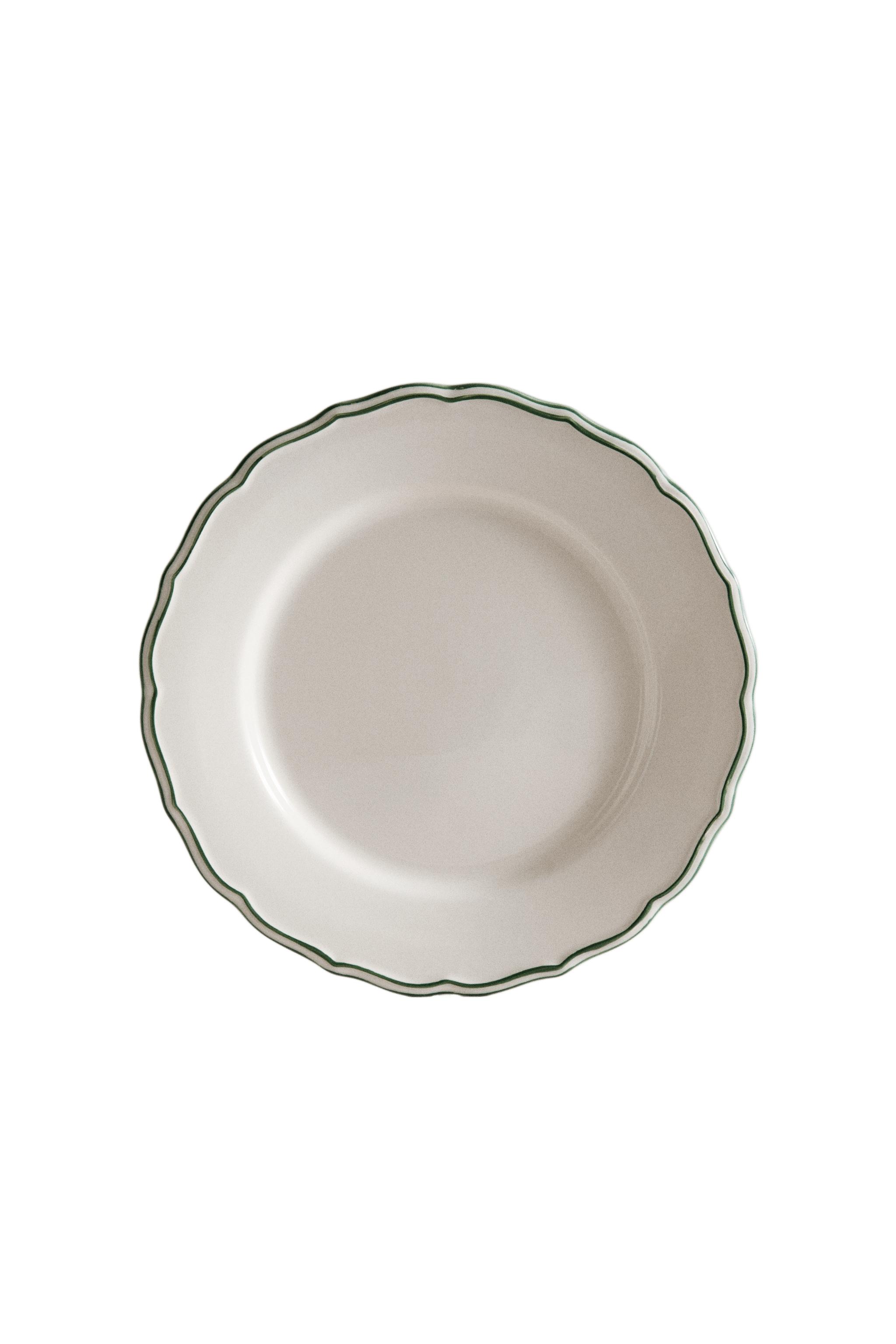 ASSIETTE PLATE FAÏENCE BORD CONTRASTÉ