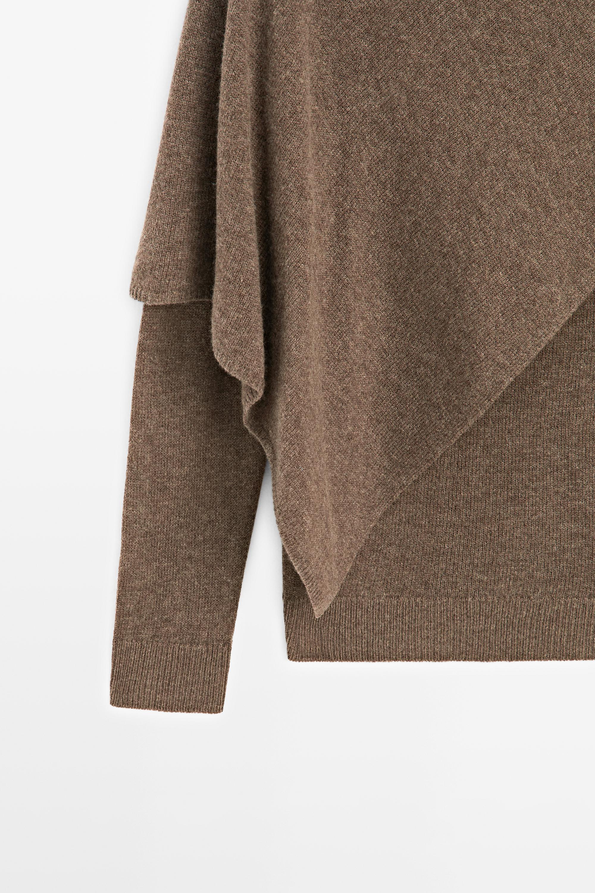 Pull cape en maille 100 % laine