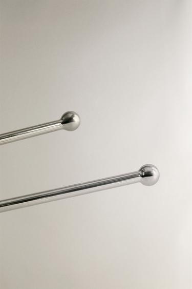 SHINY METAL WALL TOWEL RACK - Silver by Zara - Image 2