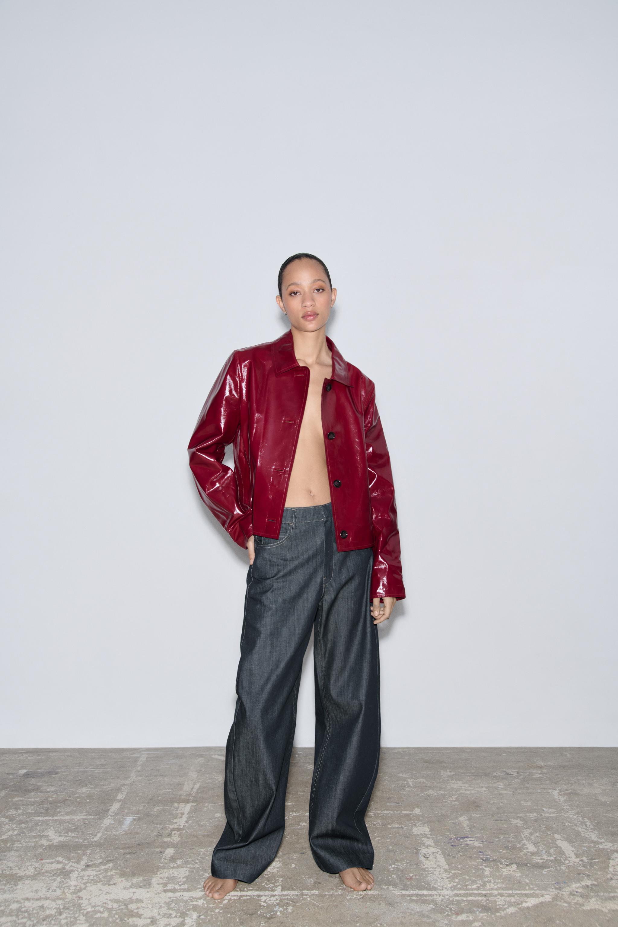 Giubbotto Giacca Rossa Uomo Zara Cappotto Giacchino Rosso Zara