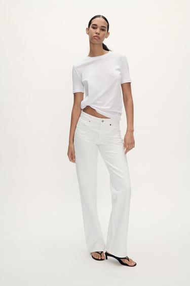 Zara BASIC ROUND NECK T-SHIRT - White