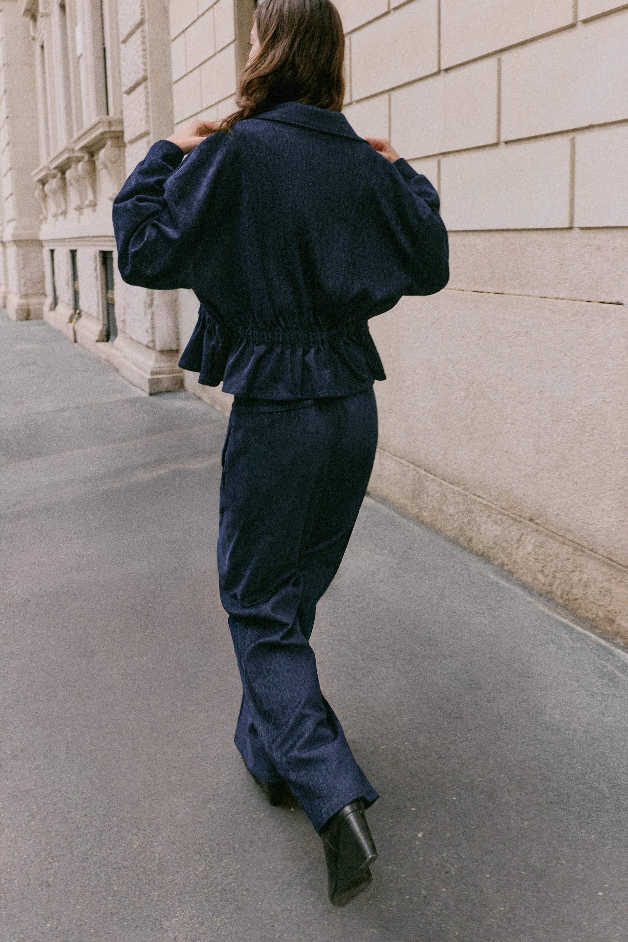 ELASTIC WAISTBAND PEPLUM JACKET