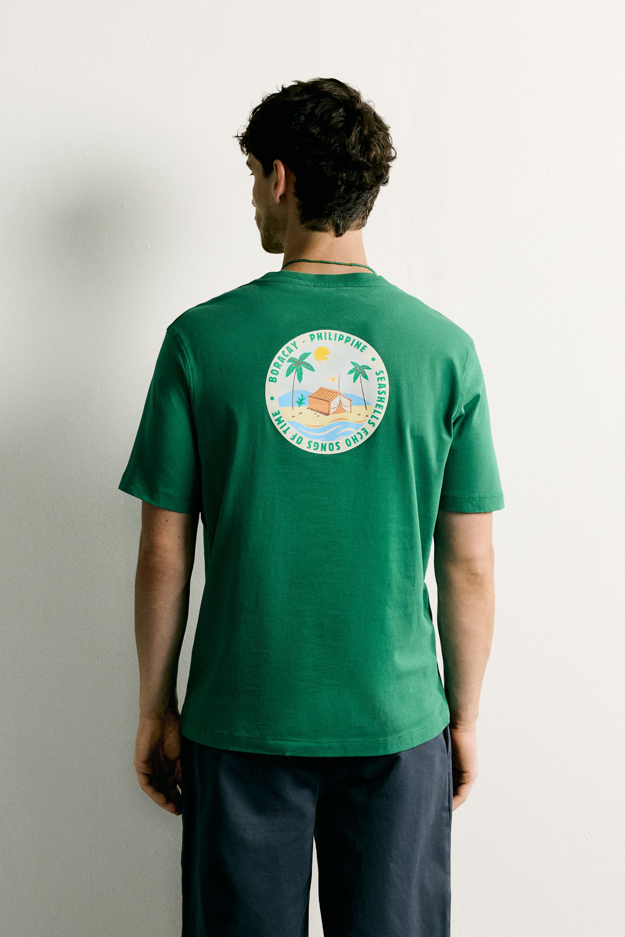 Мужские футболки Zara REGULAR FIT MIXED PRINT T-SHIRT — фото 3