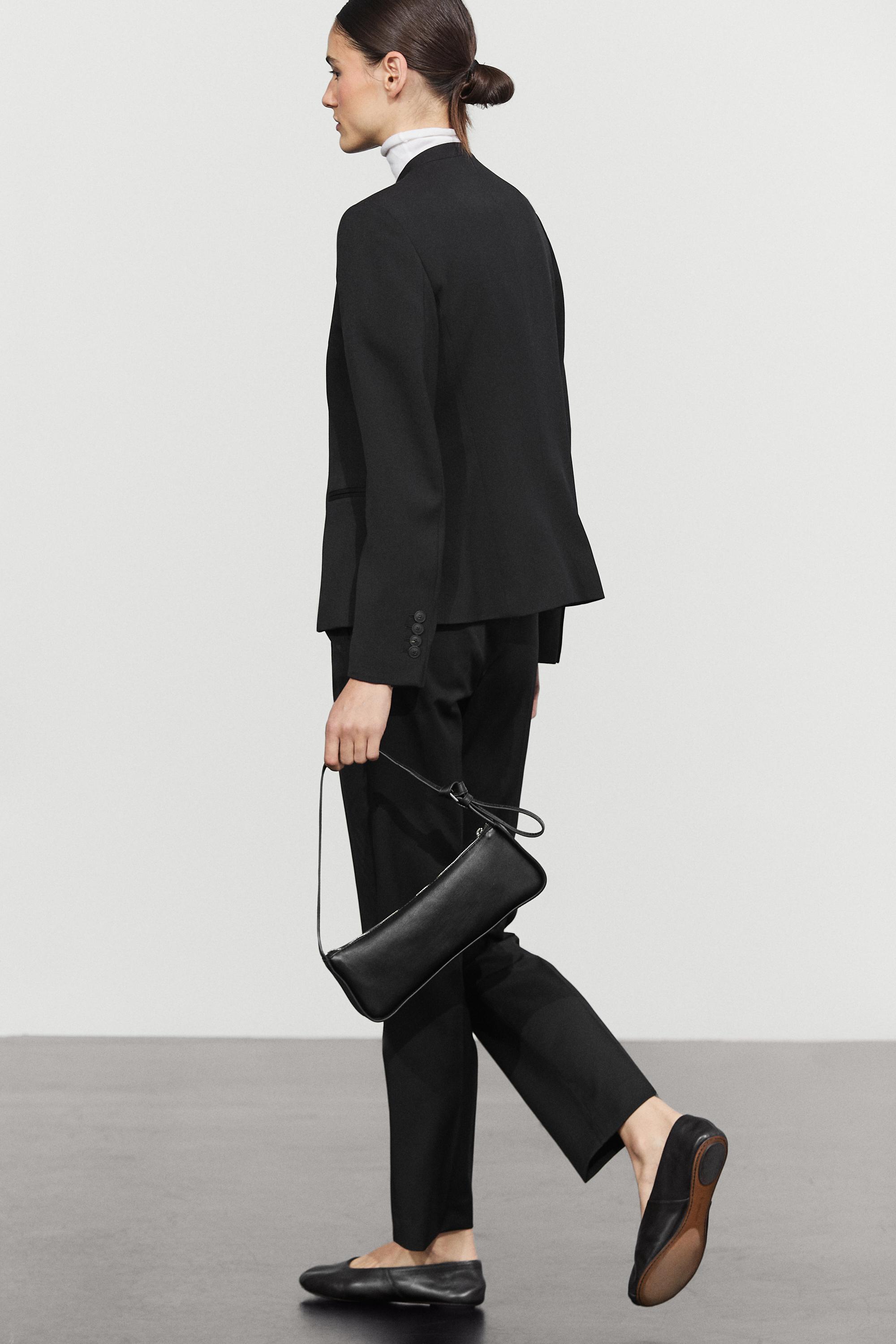 100% cool wool straight fit trousers