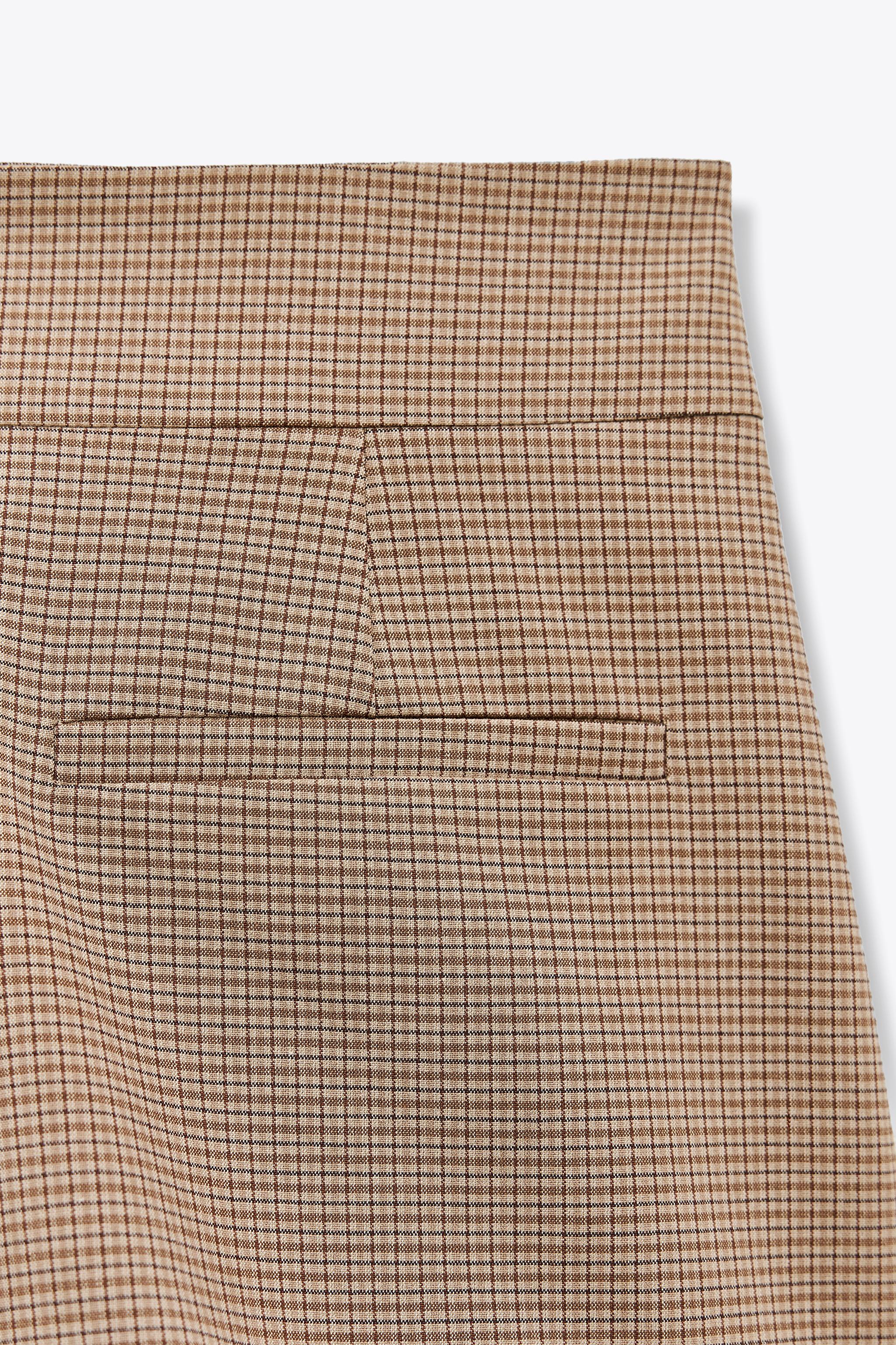CHECKERED HIGH WAIST SHORTS - Beige-brown | ZARA United States