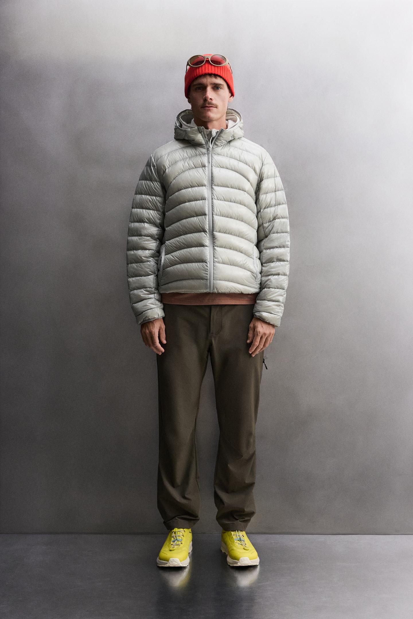 Мужская куртка Zara Technical 90/10 Down Jacket, цвет: Светлый серый — фото 1