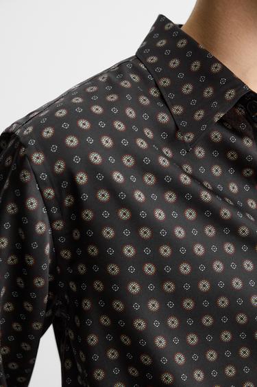 CHEMISE À IMPRIMÉ GÉOMÉTRIQUE ÉDITION LIMITÉE - Bleu marine de Zara - Image 5