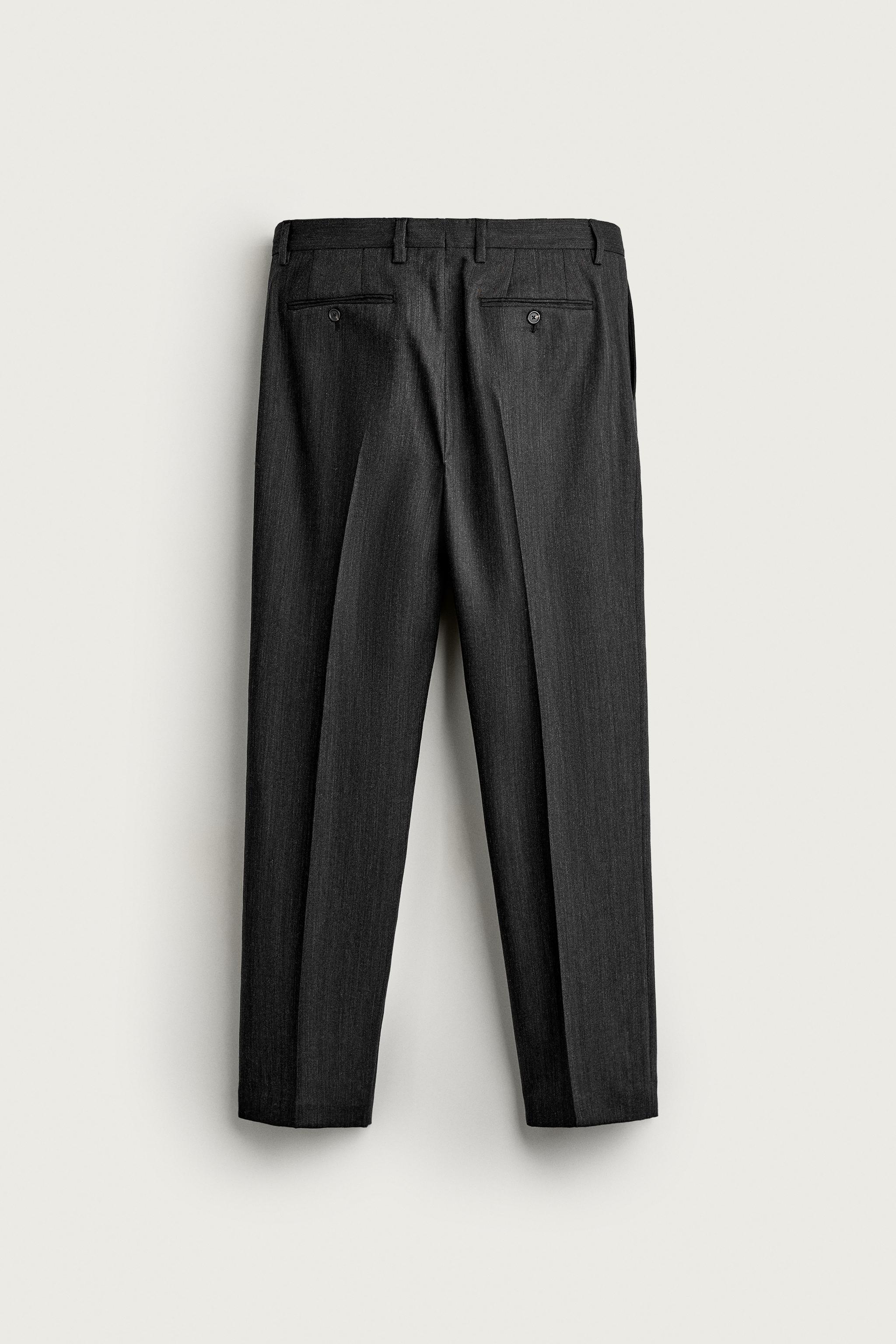 100% WOOL REGULAR FIT SUIT PANTS