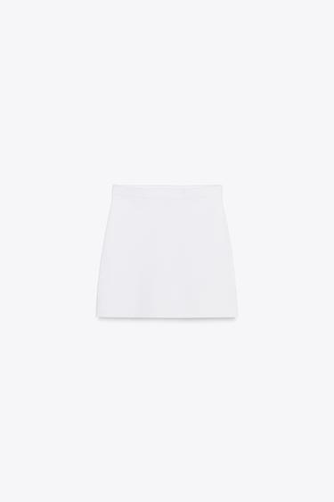 PLAIN KNIT MINI SKIRT - White by Zara - Image 4