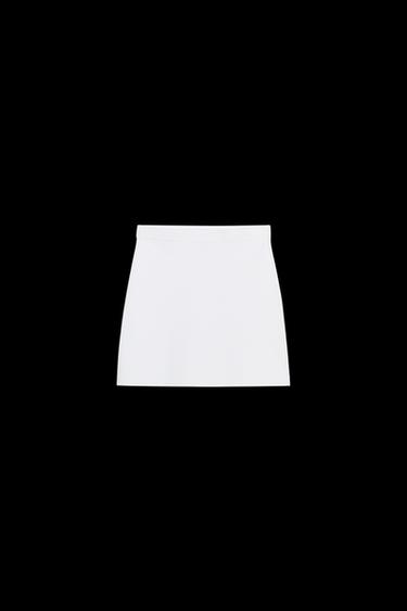Zara BASIC KNIT MINI SKIRT - White - Image 0
