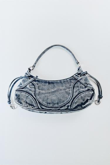 Zara DENIM SHOULDER BAG - Denim Blue