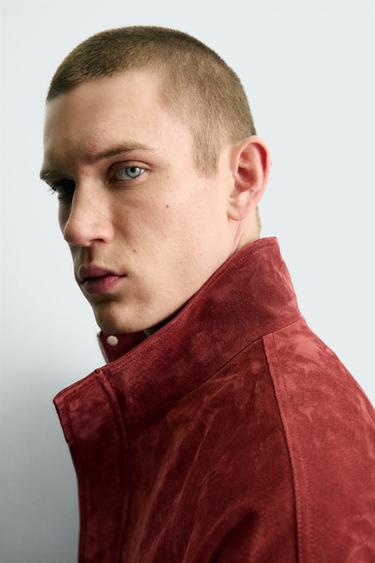 BLOUSON EN CUIR COUPE DÉCONTRACTÉE - BORDEAUX de Zara - Image 5