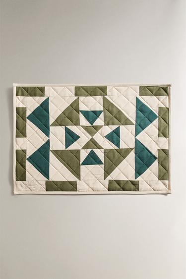 PATCHWORK PLACEMAT - Green by Zara