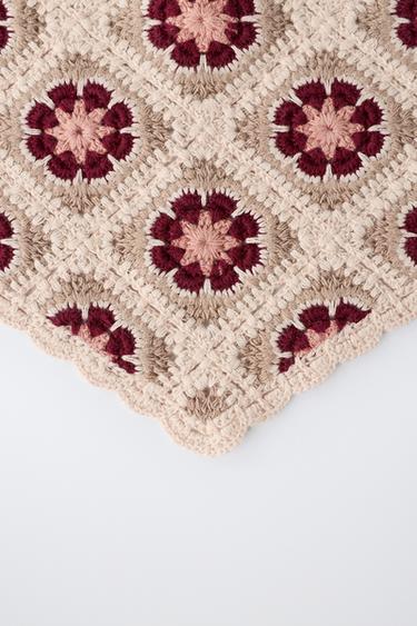BANDANA EN MAILLE À FLEURS EN CROCHET - Beige clair de Zara - Image 2