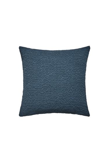 Zara WAFFLE-KNIT THROW PILLOW COVER - Navy blue