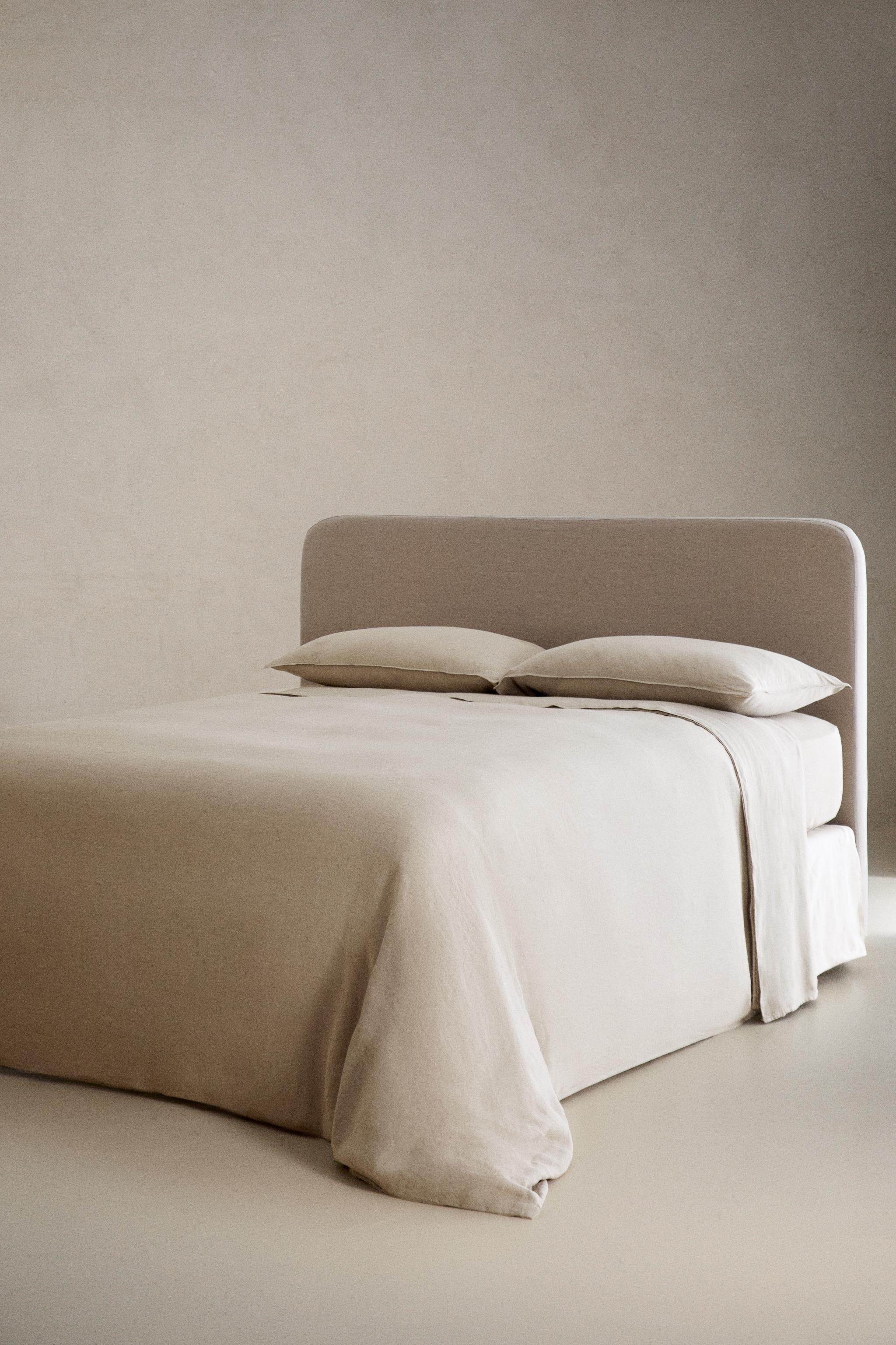 LINEN FITTED SHEET | 11.8" THICK — Light beige