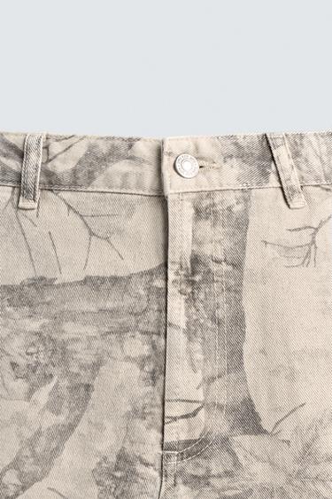 BERMUDA BAGGY FIT À IMPRIMÉ ARBRES - Imprimée de Zara - Image 8