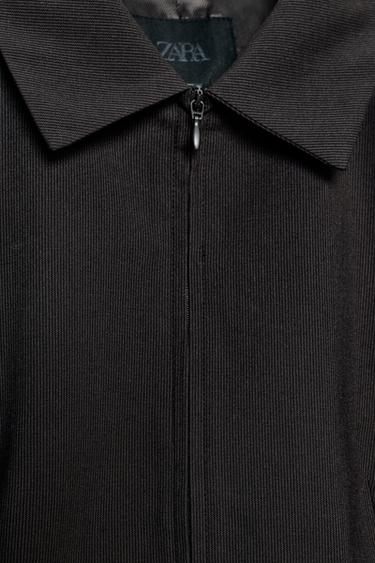 STRIPED JACKET WITH ZIPS - Brown by Zara - Image 7