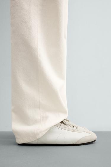 LEATHER TRAINERS - White by Zara - Image 0