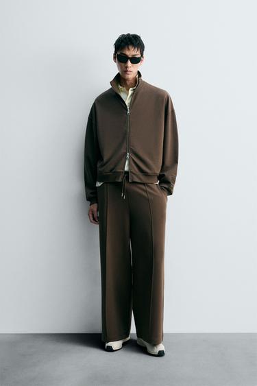 ÁO KHOÁC INTERLOCK ĐÍNH NHÃN - Màu sôcôla từ Zara