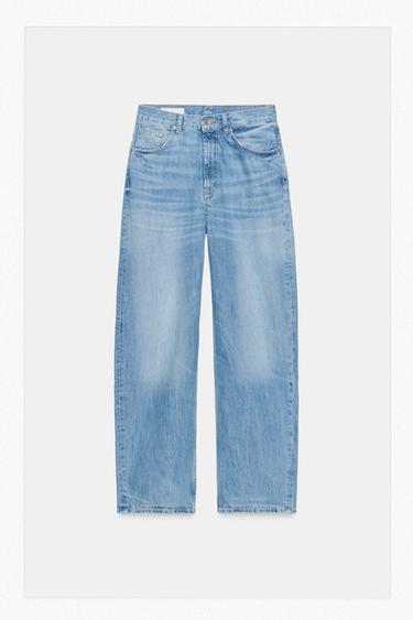 TRF HIGH-WAIST STRAIGHT WIDE JEANS - Light blue by Zara