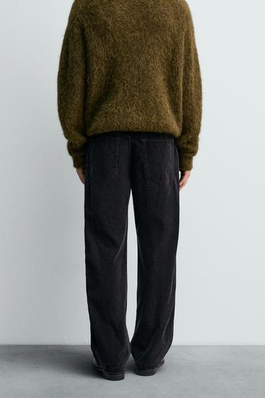 REGULAR FIT CORDUROY TROUSERS - Dark navy by Zara - Image 2