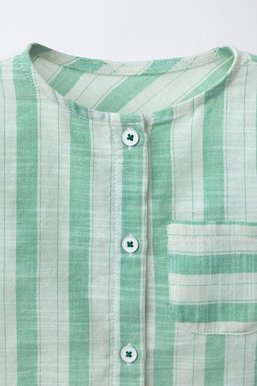 STRIPED SHIRT - Green by Zara - Image 2