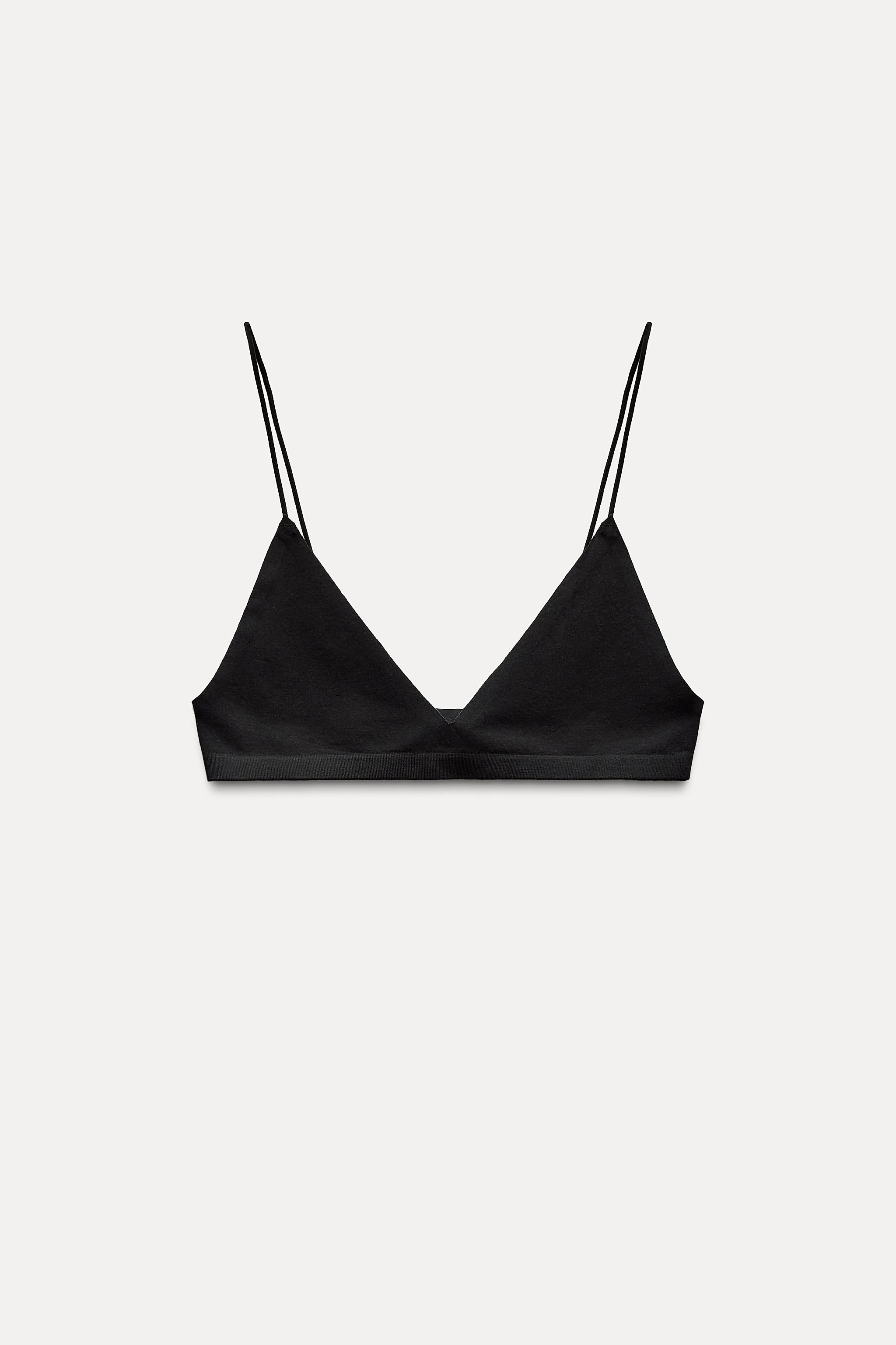 ZARA シームレス リブ ブラレット 50TH ANNIVERSARY 8779/542 シームレス リブ ブラレット 50TH ANNIVERSARY - ブラック