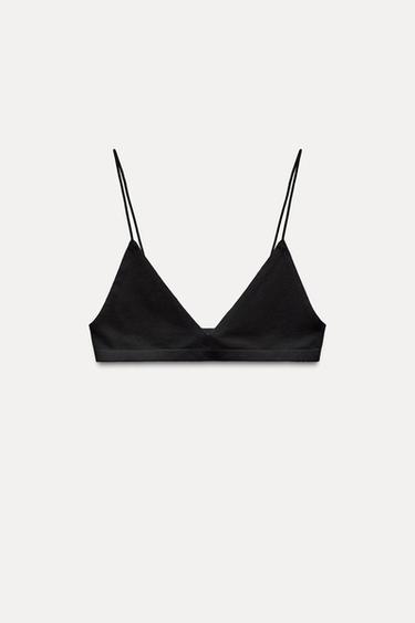 SEAMLESS BRA WITH STRAPS - Black by Zara