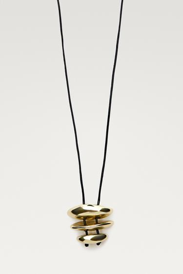 Long necklace with irregular pieces — Golden 1