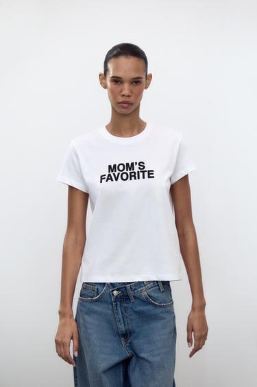T-SHIRT WITH SLOGAN - White by Zara - Image 2