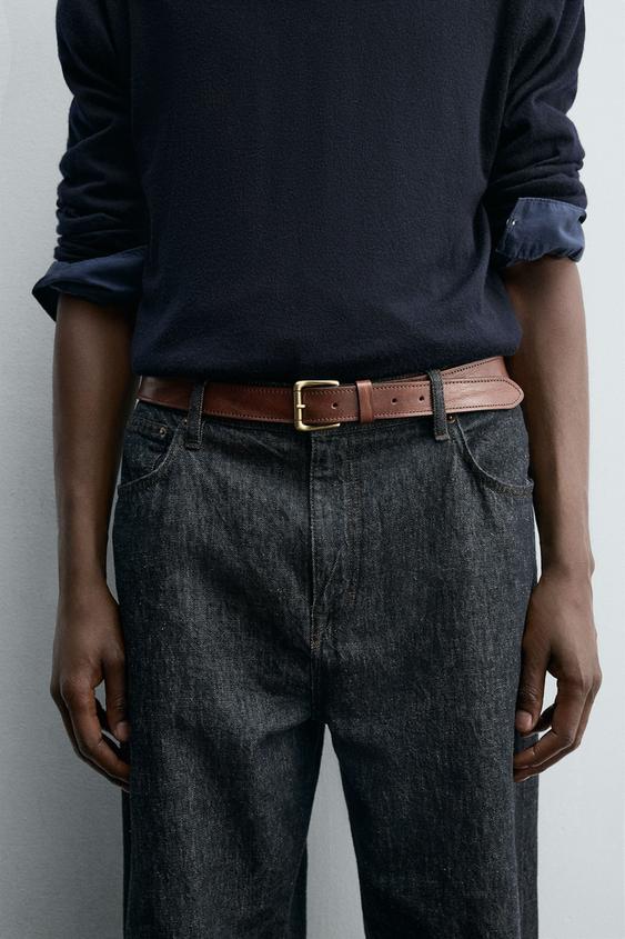 VINTAGE EFFECT LEATHER BELT