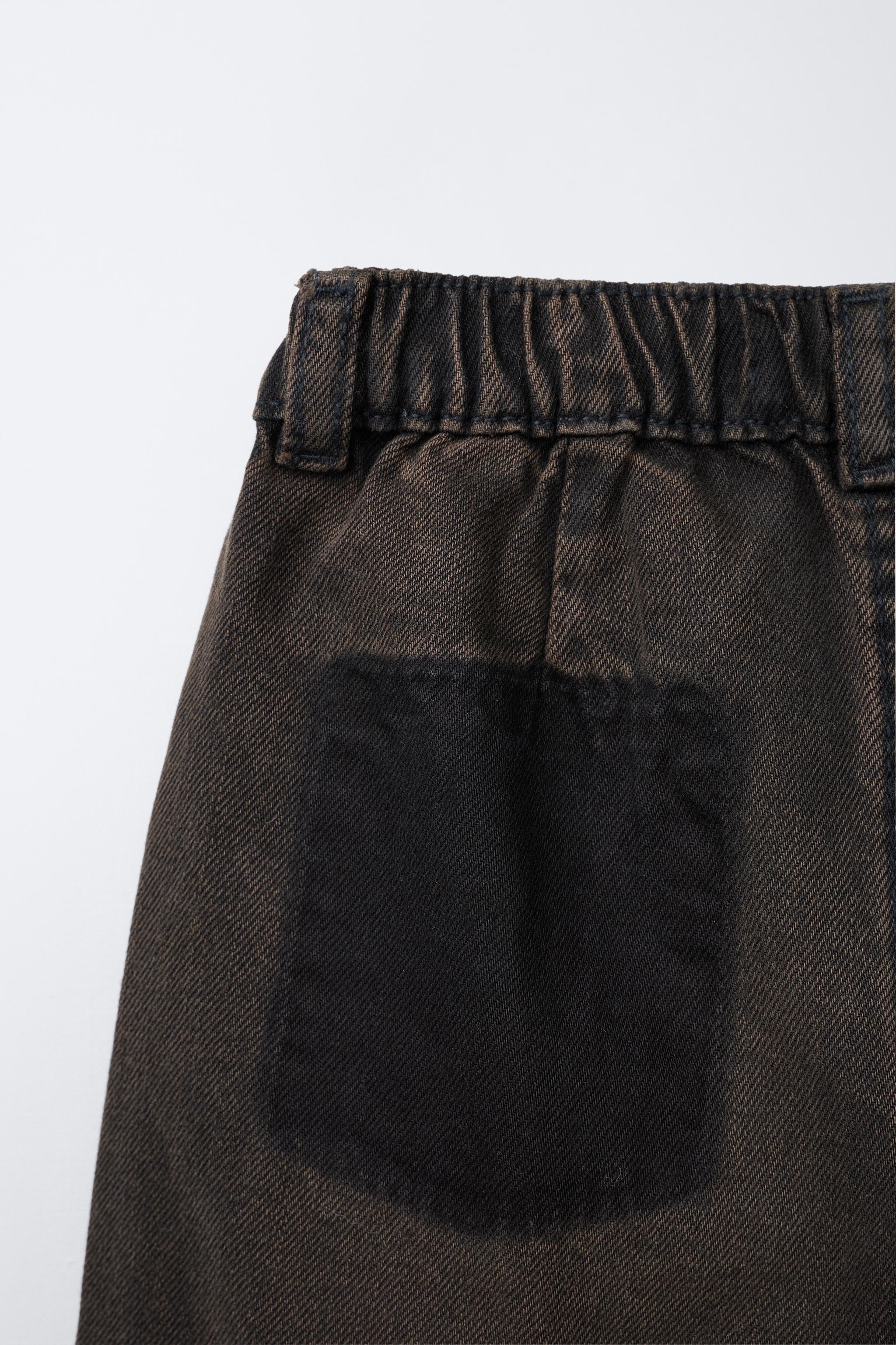 BROWN OVERDYE BARREL JEANS
