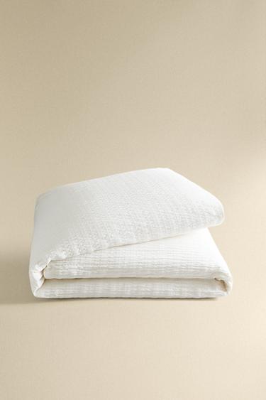 TEXTURED COTTON DUVET COVER - White by Zara - Image 4