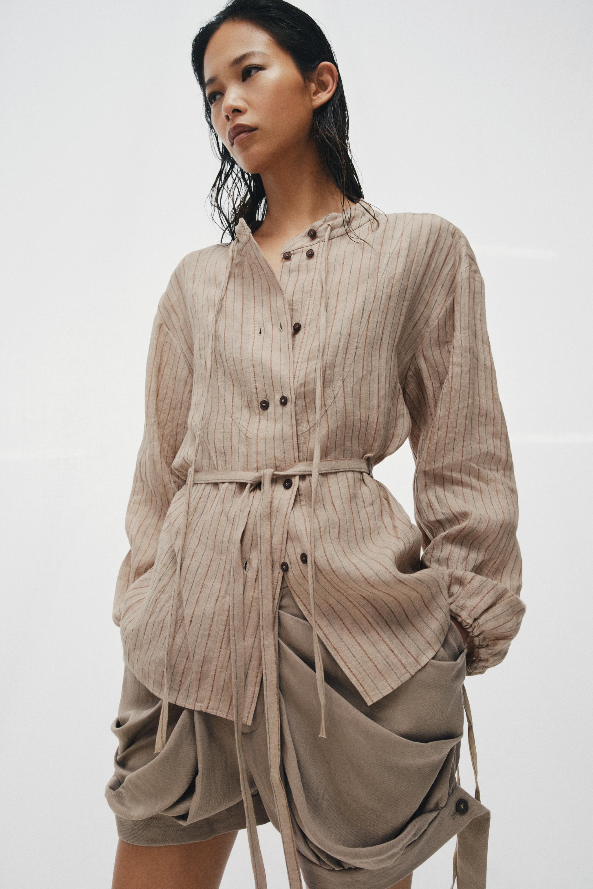 ZW Collection Flowing Pleated Shorts - Taupe grey