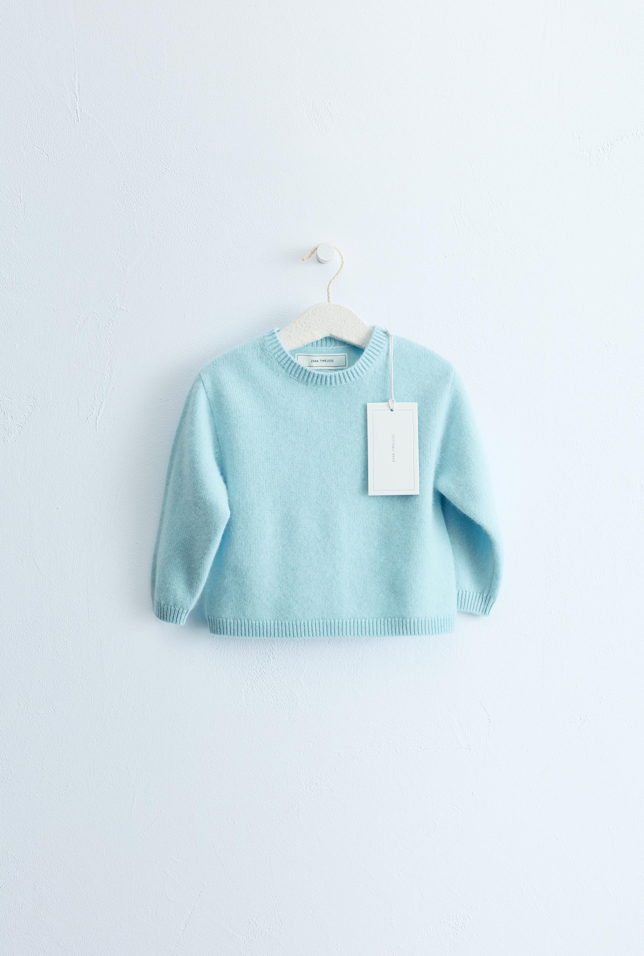 ZARA TIMELESS - 100% CASHMERE SWEATER — Sky blue