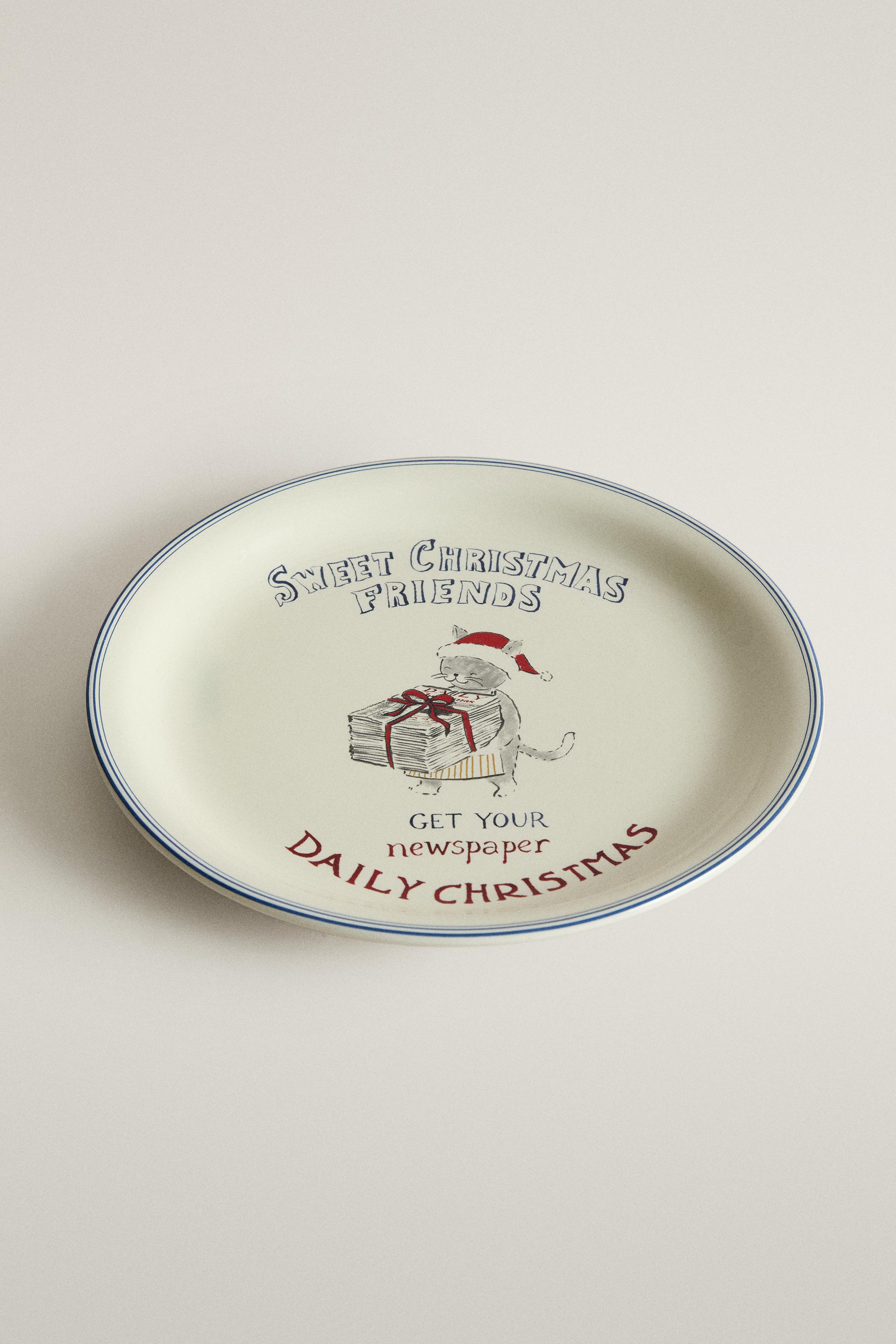 KIDS NEWSPAPER CHRISTMAS DESSERT PLATE