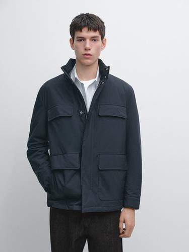 Chaqueta acolchada bolsillos water repellent - Marino de Zara
